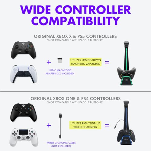 Tilted Nation Gaming Headset & Controller Stand for PS5 & Xbox Series X - Black