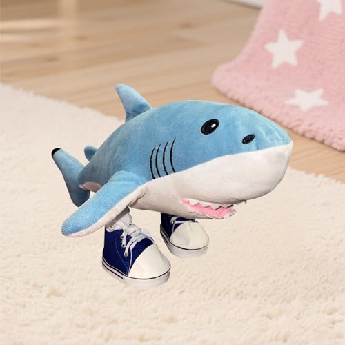 Shark Pillows Italian Shark Pillow, Italian Stuffed Doll Pillow Decoration Sneakers Shark, Room Decoration for Video Game Fans (Blue 2)