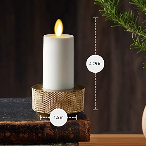 Ivory Flameless LED Votive Candles Set of 2 - Moving Flame, Timer, Remote Ready