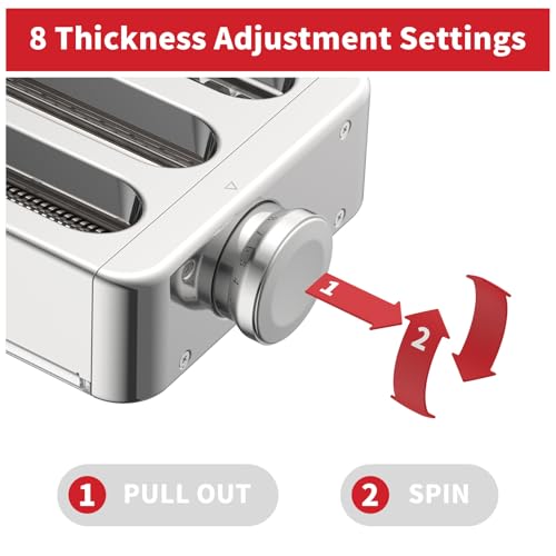 Mavouse All Metal 3-in-1 Pasta Maker Attachment for KitchenAid Stand Mixers