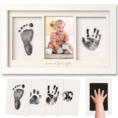 KeaBabies Inkless Baby Handprint & Footprint Kit - Alpine White, Newborn Keepsake