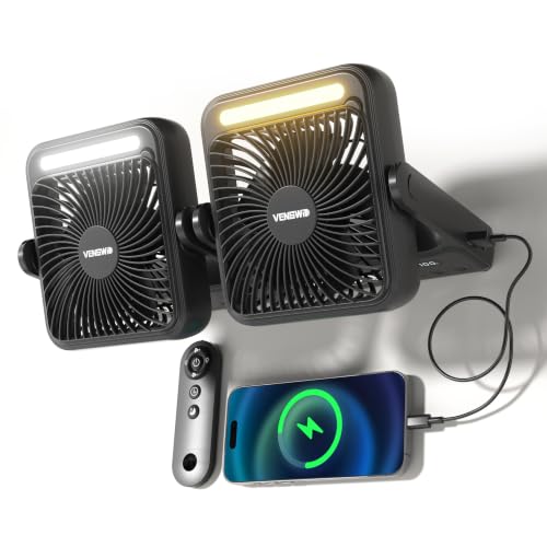 2-Pack Travel Magnetic Fan - 10000mAh Rechargeable Slim Cruise Approved