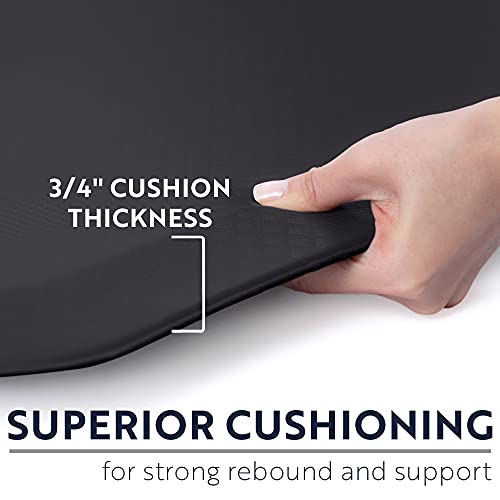 KANGAROO 3/4 Inch Cushioned Anti-Fatigue Kitchen Mat Black 32" x 20"