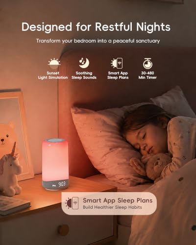 ecozy 3-in-1 Sunrise Alarm Clock with White Noise Machine & App Control