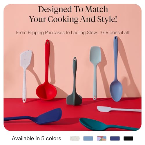Silicone Kitchen Utensils Set - 5-Piece Mediterranean Cooking Tools - Heat-Resistant & Dishwasher Safe