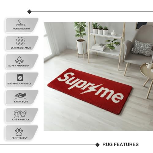 42x14 Soft Fluffy Gaming Rug Wall Decor - Non Slip & Washable - Hypebeast Room Accent