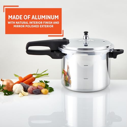 IMUSA 7 Quart Aluminum Pressure Cooker with Safety Valves - Stovetop Cooking