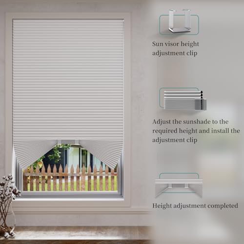 Myshade Half Moon Blackout Cellular Window Shades - White, 72x36 Inches, No Tools Installation
