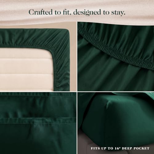 Ivory 100% Egyptian Cotton Percale King Bed Sheets Set - 4 Pieces