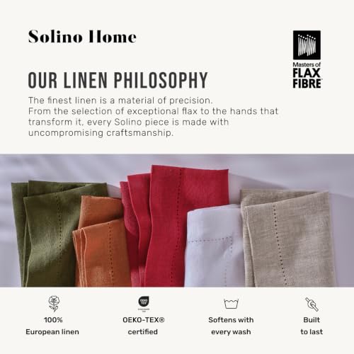 Solino Home Hemstitch 100% Linen Tablecloth 70x120 Black