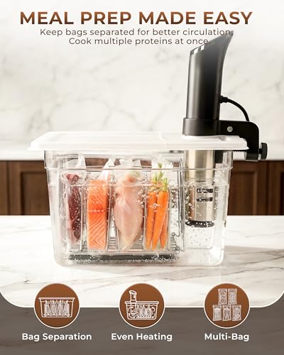 12 Quart Sous Vide Container with Collapsible Lid & Stainless Steel Rack - BPA-Free, NSF Approved, Includes Insulating Sleeve - Fits Anova & Instant Pot