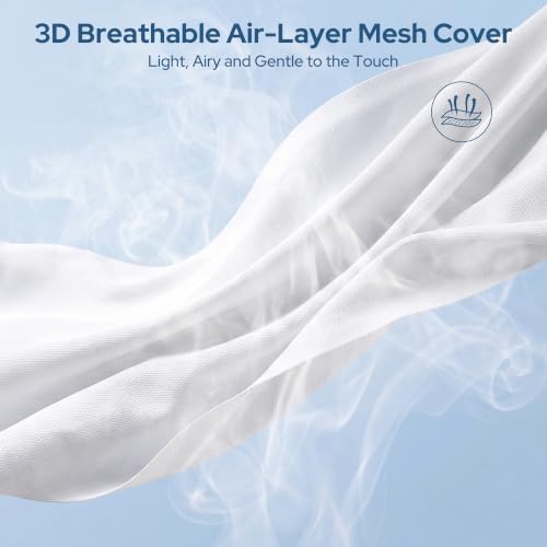 Queen Waterproof Mattress Protector - Breathable & Soft Bed Cover, Fits Up to 18 Inches