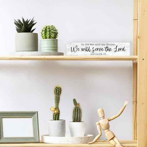 AGMDESIGN As for Me And My House We Will Serve The Lord Bible Verse Wood Sign, Christian Declaration Decor for Prayer Room Church, Faith-Based Wall Decor, Christian Jesus Hanging Wooden Plaque