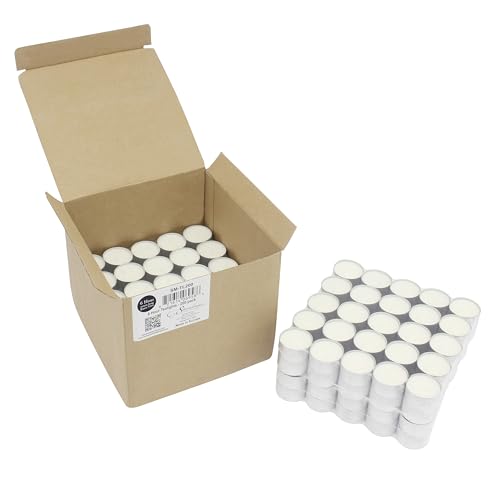 200 Pack Unscented Long Burning White Tealight Candles - Smokeless, 6-7 Hour Burn Time