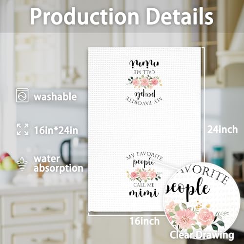 OINDADE Mimi Kitchen Towels - Gifts for Mothers Day, Grandma, Call Me Mimi Dish Tea Towels, 16x24 Inch Home Decor