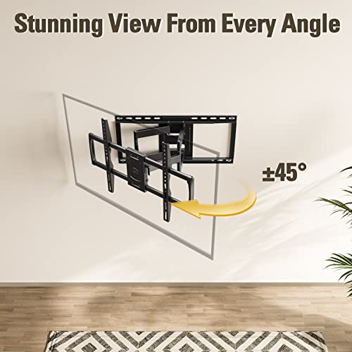 Full Motion TV Wall Mount for 42-90 Inch TVs with 24 Inch Stud Compatibility - Heavy Duty