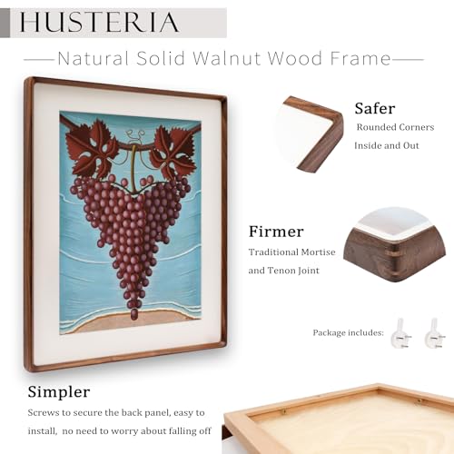 Husteria Walnut 22x28 Solid Wood Picture Frame with Mat for 18x24 Photos