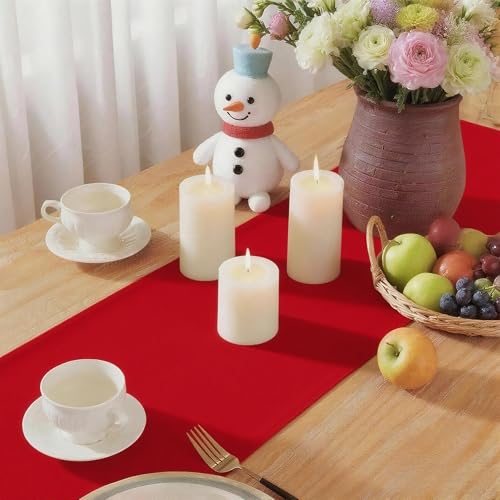 KAIPHO Red Waterproof Table Runner 12 x 48 Inches - Washable & Stain-Resistant