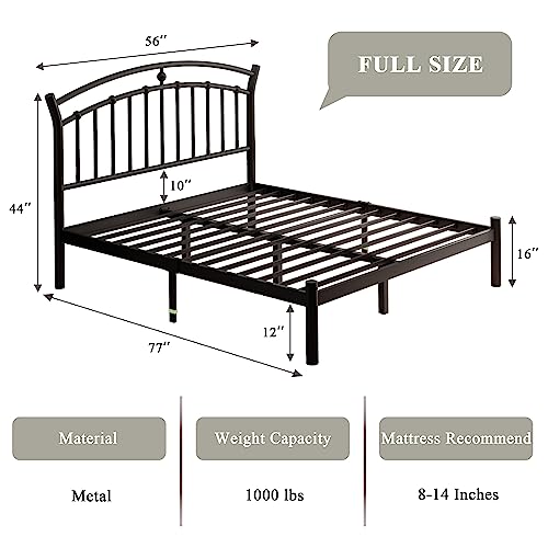 Heavy-Duty Metal Bed Frame with 13 Steel Slats and Under-Bed Storage