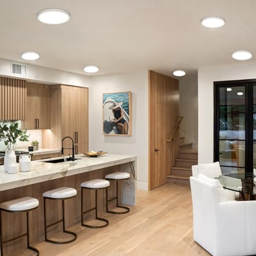 Slochi 8-Pack White 7.5-Inch LED Ceiling Lights Flush Mount Modern Design