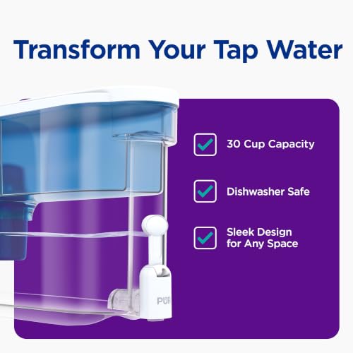 PUR 30-Cup Countertop Water Filter Dispenser White/Blue - Faster Filter Variant