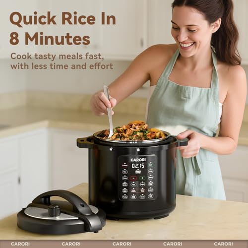 Carori 8 Quart 12-in-1 Electric Pressure Cooker Multi-Cooker with Stainless Steel Pot