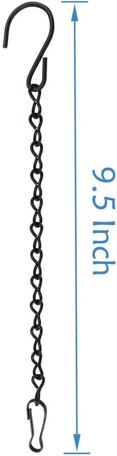 YINGFENG 10 Pack Black Hanging Chains - 9.5 Inch Garden Plant Hangers for Feeders, Lanterns & More