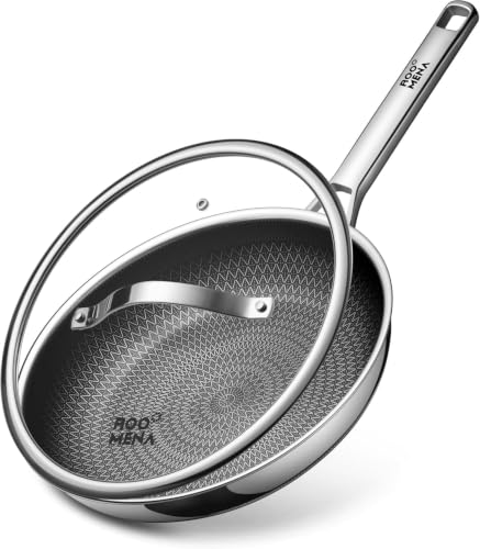 12-Inch Ceramic Nonstick Frying Pan with Lid - Durable & Induction Compatible