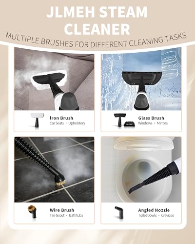 Handheld Steam Cleaner with 12 Accessories - Multi-Surface Deep Steamer for Car, Floor, Upholstery