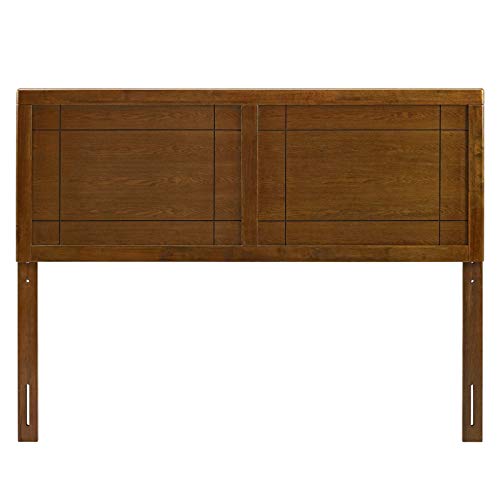 Twin Wood Headboard - Walnut Finish, Retro Modern Style, Compatible with Billie & Margo Bed Frames