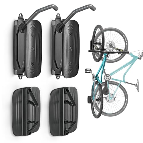 monTEK 2 Pack Swivel Bike Wall Mount Vertical Bike Rack Garage Storage Gray
