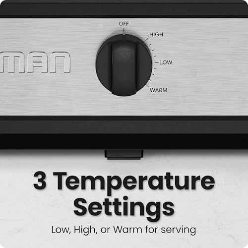 Chefman 7.5 Quart Triple Slow Cooker & Food Warmer - 3 Crocks, Stainless Steel