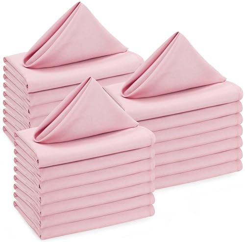 Utopia Home [288 Pack, Pink] Cloth Napkins 20x20 Inches, 100% Polyester Hemmed Edges, Washable and Reusable Ideal for Parties, Weddings and Dinners