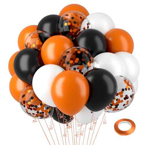Black Orange Balloons Garland Arch Kit Orange Balloons Latex Matte Basketball Balloon Decorations for Birthday Graduation Halloween Christmas Gifts Bachelorette Party Wedding Anniversary 50 PCS 12
