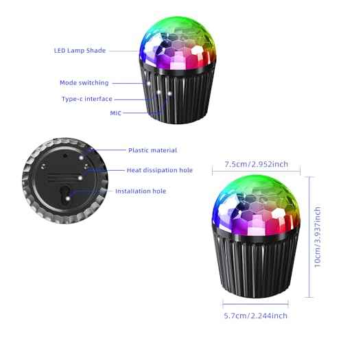 LED Disco Ball Light with Remote -2 Sets of RGBW Multi-Color Flashing Dance Table Lamps, Suitable for Birthdays, Christmas£¬Weddings KTV£¬Bar - Dance Projection Party Light.