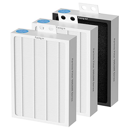 Particle Pack of 3 HEPA Air Filter Replacements for Blueair 500/600 Series