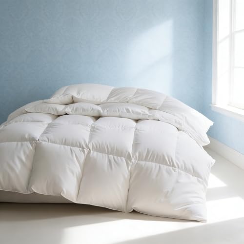 Martha Stewart White Goose Feather & Down Fiber Comforter Queen All Season