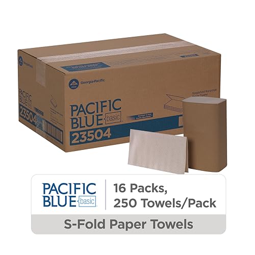 Brown Recycled Paper Towels - Pacific Blue Basic S-Fold 250-Pack, 9.2 x 10.2 Inches