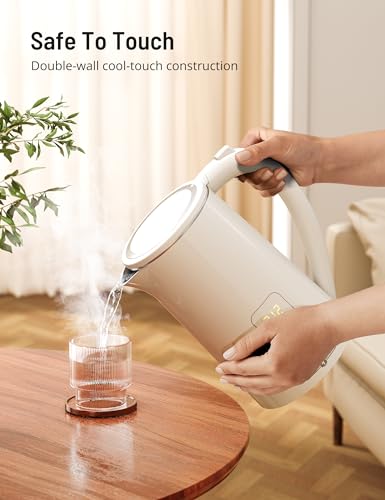 Paris Rhône Ivory Electric Kettle with Temperature Control, 1.7L, Digital Display