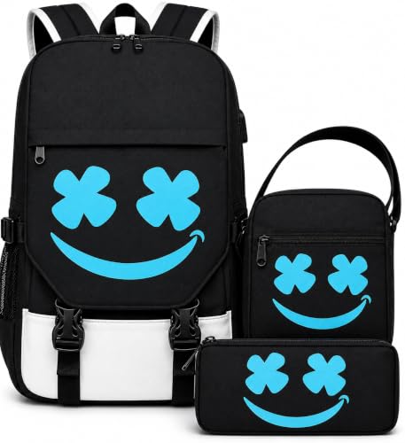 Glow in Dark 3-in-1 School Backpack Set for Kids Boys Girls - Waterproof & USB Charging Port