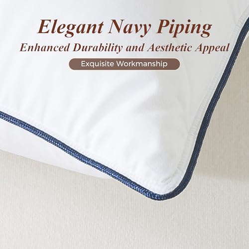 Queen Pack of 2 Goose Feather Down Pillows - Ultra Comfort Sleep Bedding