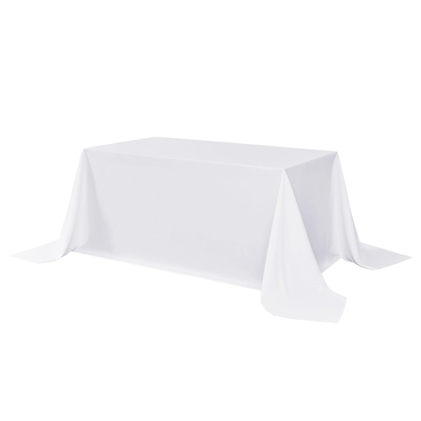 sancua Rectangle Tablecloth - 90 x 156 Inch - Water Resistant Spill Proof Washable Polyester Table Cloth, Decorative Fabric Table Cover for Dining Tables, Buffet Parties and Camping, White