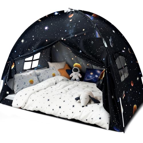 Large Galaxy Toddler Bed Canopy Tent for Full Mattress – Kids Indoor Privacy Sleep Tent