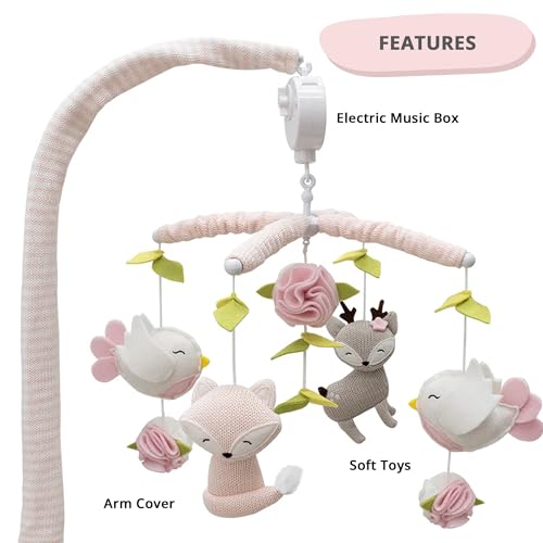 Living Textiles Ava Birds Baby Musical Mobile - Crib Toy & Nursery Decor