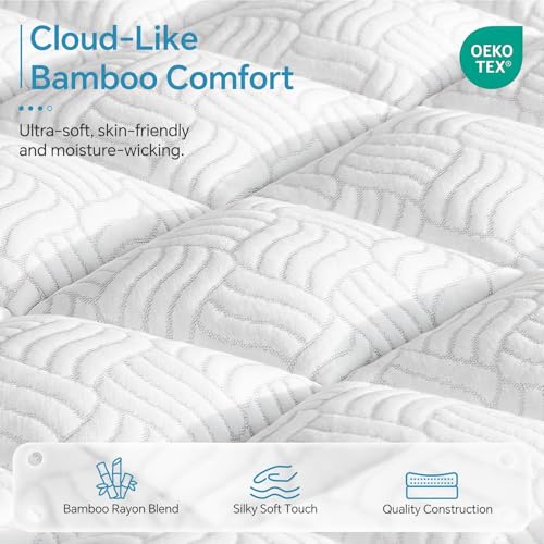 Queen Bamboo Visco-Elastic Mattress Topper Pillow Top Cushion