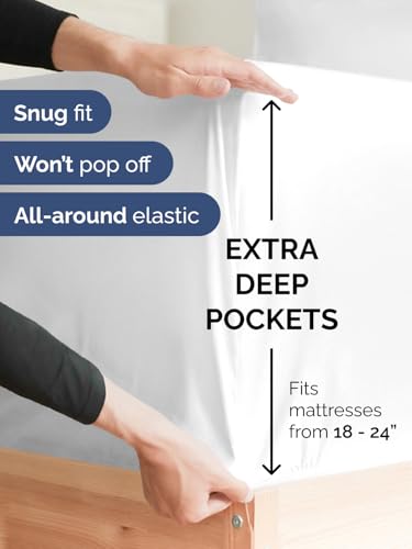 Deep Pocket King Sheet Set - 4 Piece Breathable Cooling Bed Sheets - White, 01 - White / King