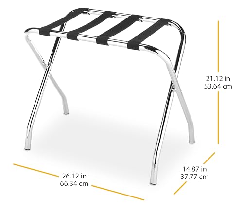 Whitmor Chrome Luggage Rack - Foldable Commercial Quality