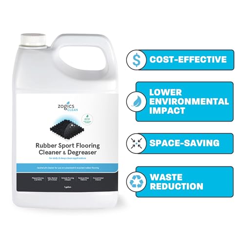 Zogics Rubber Flooring Cleaner & Degreaser - 1 Gallon - Heavy Duty & Eco-Friendly