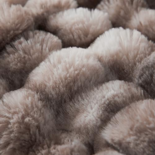 Bubble Faux Fur Throw Blanket - Tie-dye Brown, 60x80 Inches