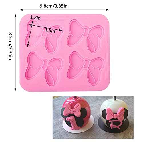 2PCS Mouse Bows Silicone Molds for Cake Cupcake Decoration, Bowknot Cartoon Butterfly Tie Fondant Mold for DIY Candy Chocolate Pudding Crafts Mould Baby Shower Party Supplies
